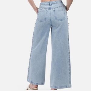 House of Harlow 1960 Studded Blue Flare Jeans